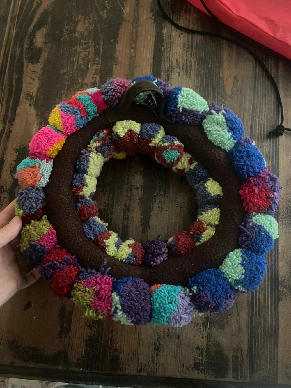 Noonday Collection Peruvian Pom Pom wreath colorful boho